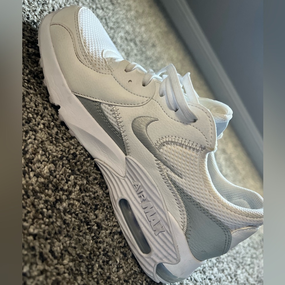 Nike Air Max White and Grey Mesh Sneakers